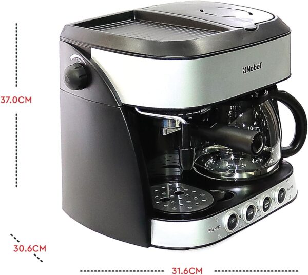 NOBEL COFFEE MAKER BLACK 1.25 LITRES