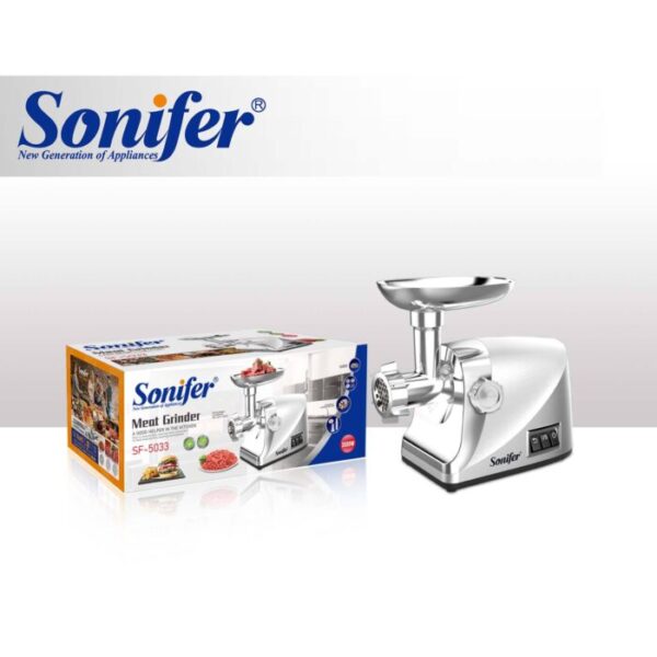 Sonifer SF-5033 New Home Kitchen 220V 3000W Large Capacity Metal Food Tray Meat Mincer Grinder Machine Electric Meat Grinder - Image 2